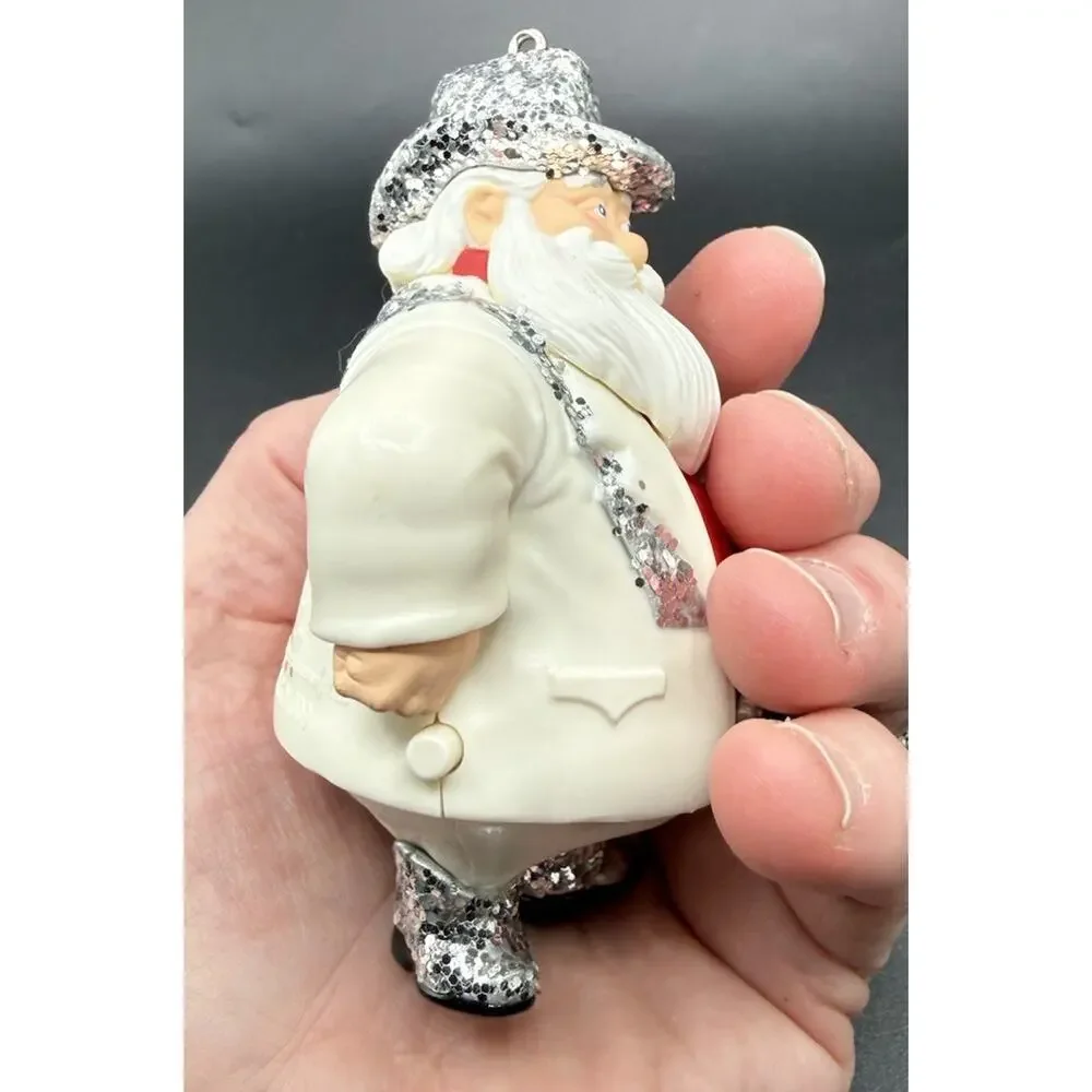Hallmark Sings Rhinestone Cowboy Santa Magic Sound Ornament No Box Works Lo16
